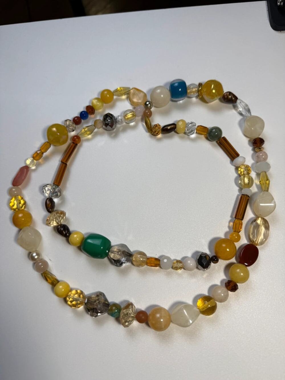 Long heavy beaded necklace 42”